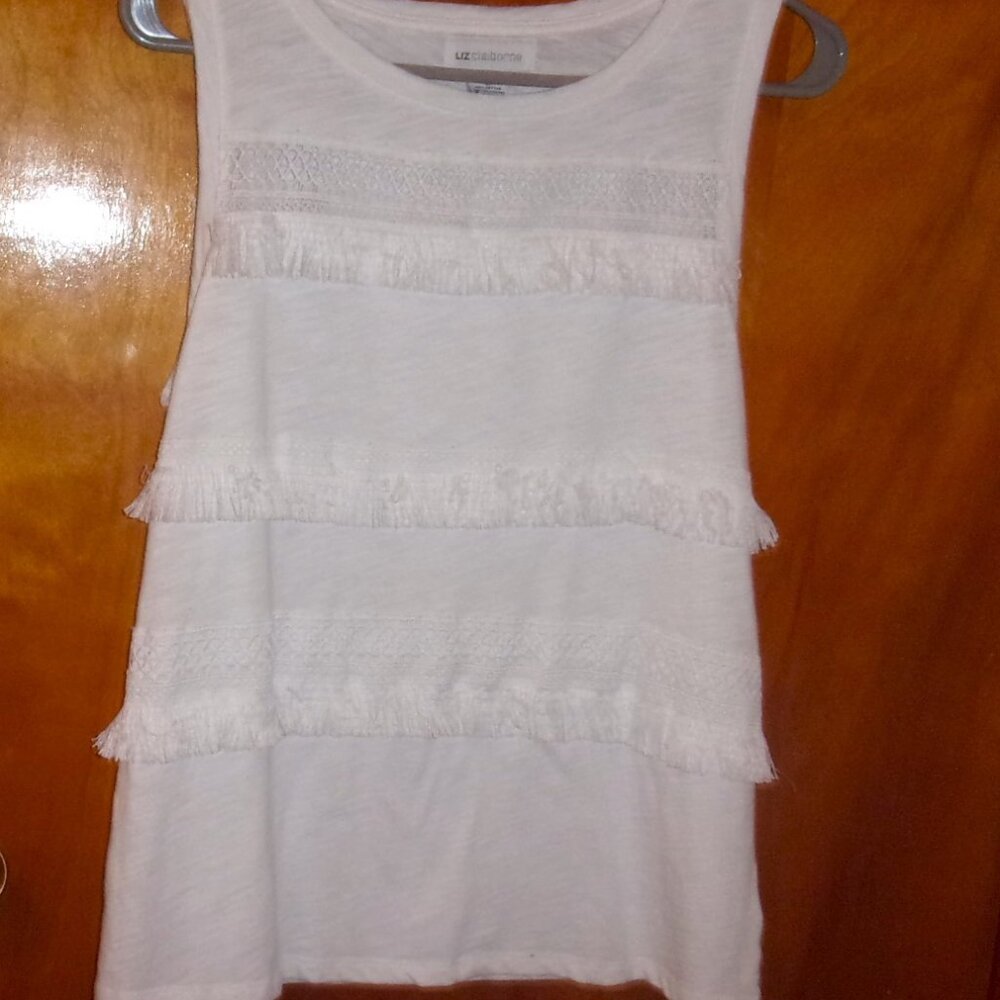 Liz Claiborne White Sleves Top